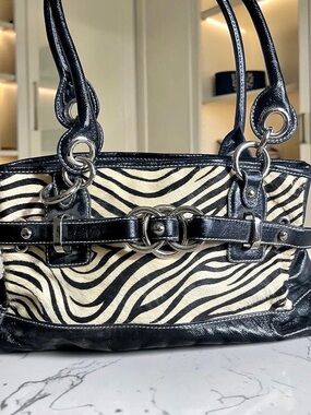Wilson's Zebra Print Tote in Black & White